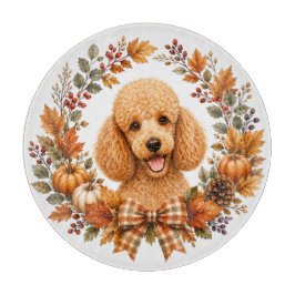 Poodle Herfstkrans Snijplank