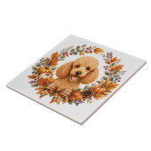 Poodle Herfstkrans Tegeltje (Zijkant)