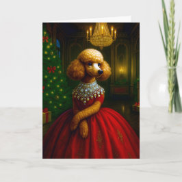 Poodle Holiday Card Feestdagen Kaart
