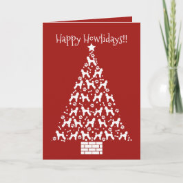  Poodle Holiday Card (Puppy Cut) Feestdagen Kaart