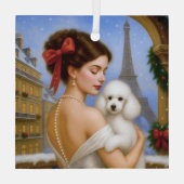 Poodle Holiday  Glas Ornament (Achterkant)