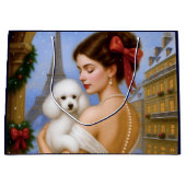 Poodle Holiday  Groot Cadeauzakje (Voorkant)