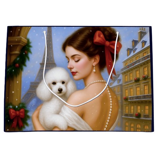 Poodle Holiday  Groot Cadeauzakje (Voorkant)