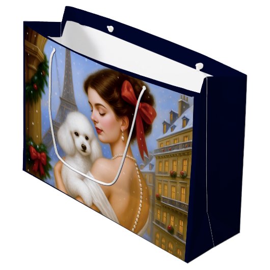 Poodle Holiday  Groot Cadeauzakje (Voorkant Gekanteld)