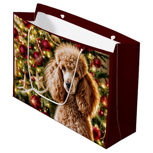 Poodle Holiday Groot Cadeauzakje (Voorkant Gekanteld)