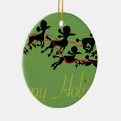 Poodle Holiday-kaart Keramisch Ornament (Rechts)