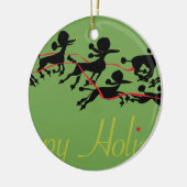 Poodle Holiday-kaart Keramisch Ornament (Links)