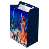 Poodle Holiday  Medium Cadeauzakje (Voorkant Gekanteld)