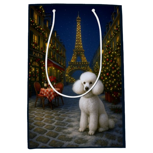 Poodle Holiday  Medium Cadeauzakje (Voorkant)