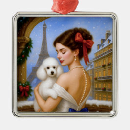 Poodle Holiday  Metalen Ornament