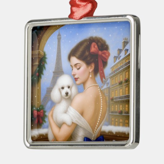 Poodle Holiday  Metalen Ornament (Links)