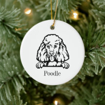 Poodle hond gepersonaliseerde huisdier ornament, C