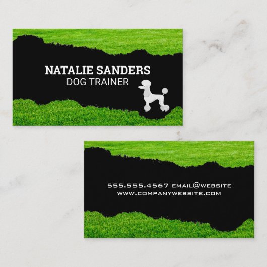 Poodle Hond | Gras Gescheurd Effect Visitekaartje (Voorkant / Achterkant)