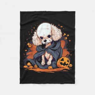 Poodle Hond Halloween Fleece Deken