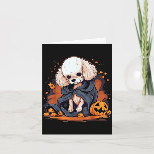 Poodle Hond Halloween Kaart (Voorkant)