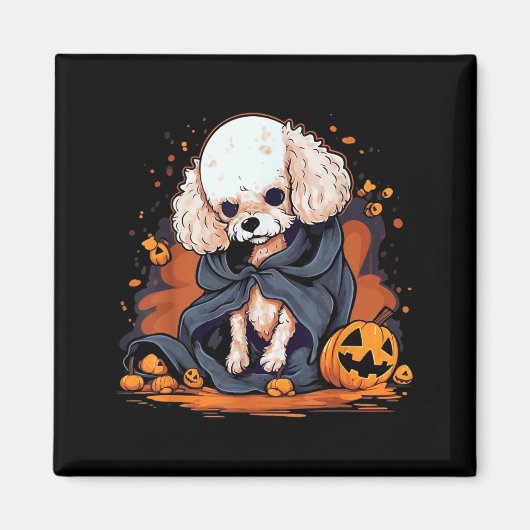 Poodle Hond Halloween Magneet (Voorkant)