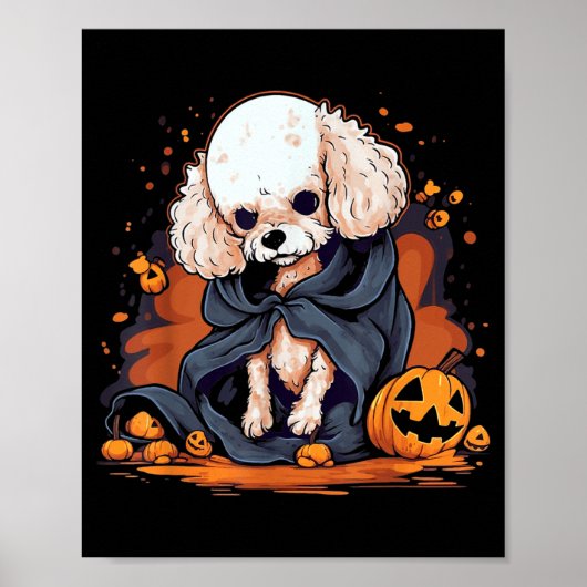 Poodle Hond Halloween Poster (Voorkant)