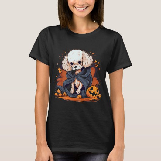 Poodle Hond Halloween T-shirt (Voorkant)