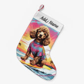Poodle Hond Kleine Kerstsok (Voorkant (Hangend))