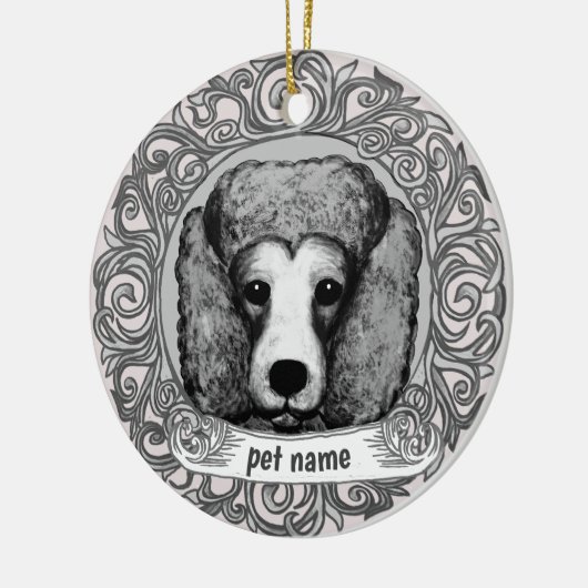 Poodle-hond liefdevolle herinnering ornament (Links)