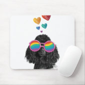 Poodle Hond met Hartjes Valentijnsdag Muismat (Met muis)