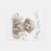 Poodle Hond Moeder Bloem Fleece Deken (Voorkant (Horizontaal))