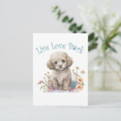 Poodle Hond Moeder Bloemstuk Briefkaart (Staand voorkant)