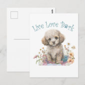 Poodle Hond Moeder Bloemstuk Briefkaart (Voorkant / Achterkant)