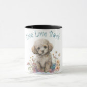 Poodle Hond Moeder Bloemstuk Mok (Midden)