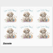 Poodle Hond Moeder Bloemstuk Vierkante Sticker (Vel)