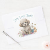 Poodle Hond Moeder Bloemstuk Vierkante Sticker (Envelop)