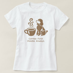 Poodle Hond Moeder Coffee Liefhebber Minimalistisc T-shirt