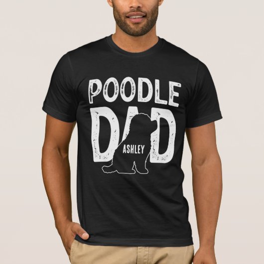 Poodle Hond Papa Puppy Vader T-shirt (Voorkant)