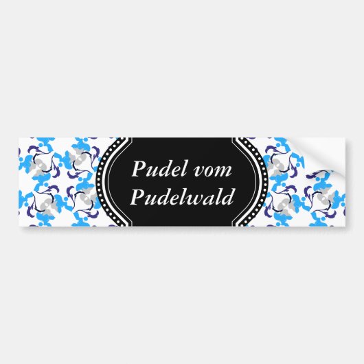 Poodle Hond Patroon Bumper Sticker (Voorkant)