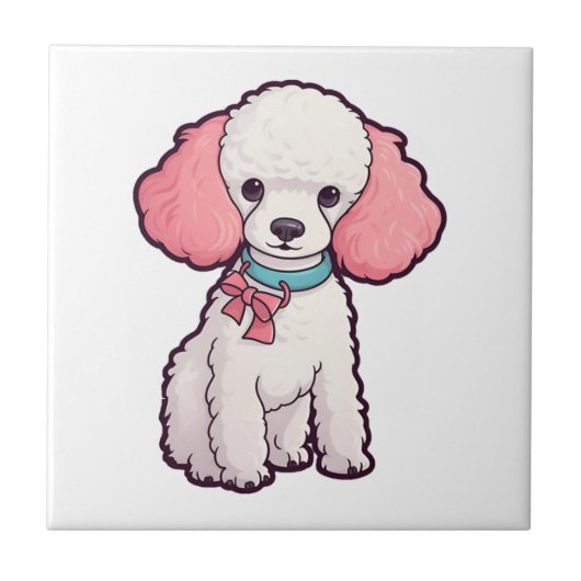 Poodle Hond Super Schattig Tegeltje (Voorkant)