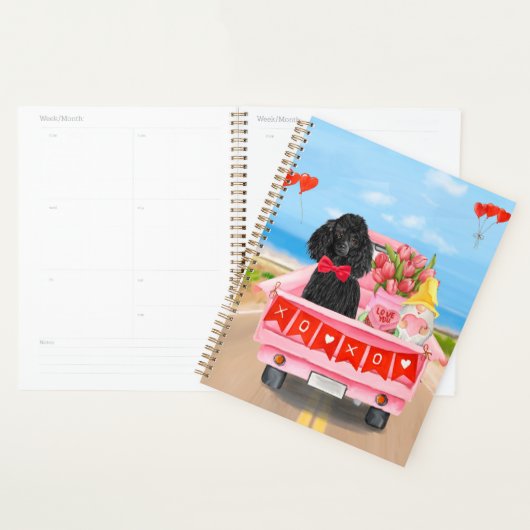 Poodle-hond Valentijnsdag Truck Harten  Planner (Display)
