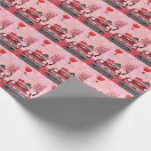 Poodle-hondauto met harten Valentijnsdag Cadeaupapier (Hoek)