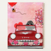 Poodle-hondauto met harten Valentijnsdag Planner (Achterkant)