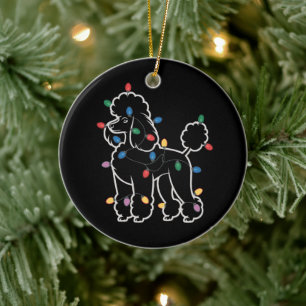 Poodle Honden Boom Kerstmis Kerstmis Huisdier Dier Keramisch Ornament