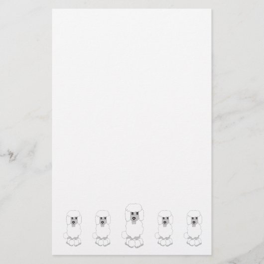 Poodle Honden Ontwerp Briefpapier (Voorkant)