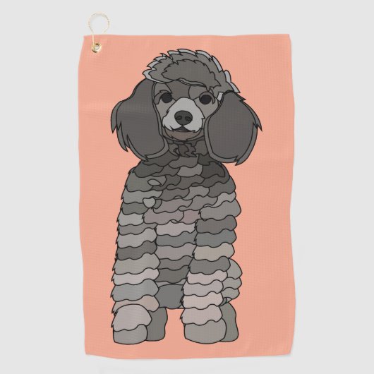 Poodle Hondenhuisdier Golfhanddoek (Voorkant)