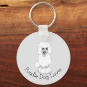 Poodle-hondenontwerp elke kleur achtergrond sleutelhanger (Voorkant)