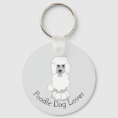 Poodle-hondenontwerp elke kleur achtergrond sleutelhanger (Achterkant)