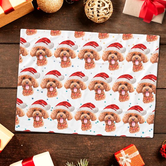 Poodle-hondenras Kerststerren Fleece Deken