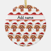 Poodle hondenras Kerststerren Keramisch Ornament (Voorkant)