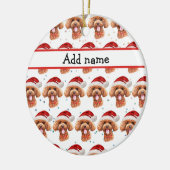 Poodle hondenras Kerststerren Keramisch Ornament (Links)