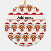 Poodle hondenras Kerststerren Keramisch Ornament (Achterkant)