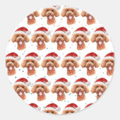 Poodle-hondenras Kerststerren Ronde Sticker (Voorkant)