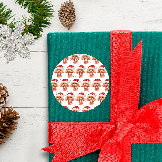 Poodle-hondenras Kerststerren Ronde Sticker