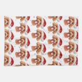 Poodle Hondenras Kerststerren Theedoek (Horizontaal)